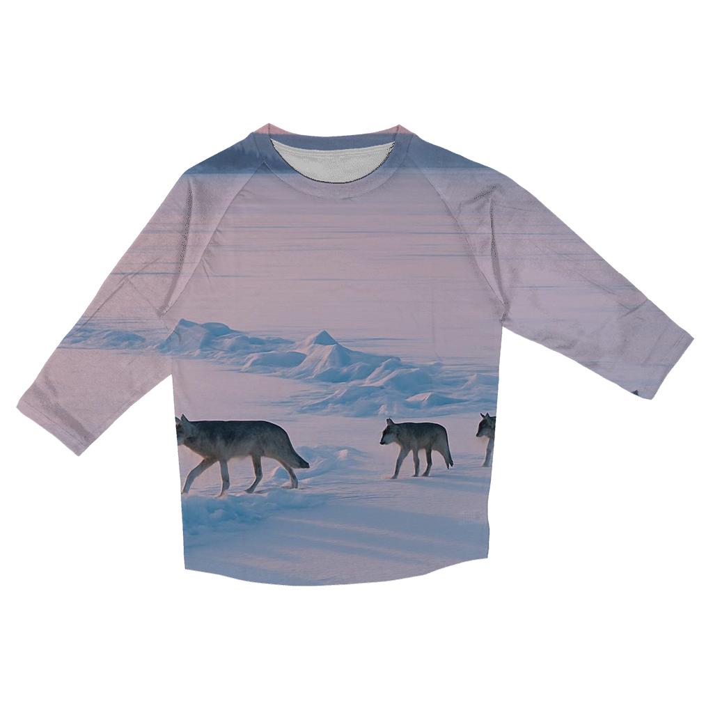 Winter Pack On Frozen Lake Pressure Ridge designer 3/4 sleeve blouses