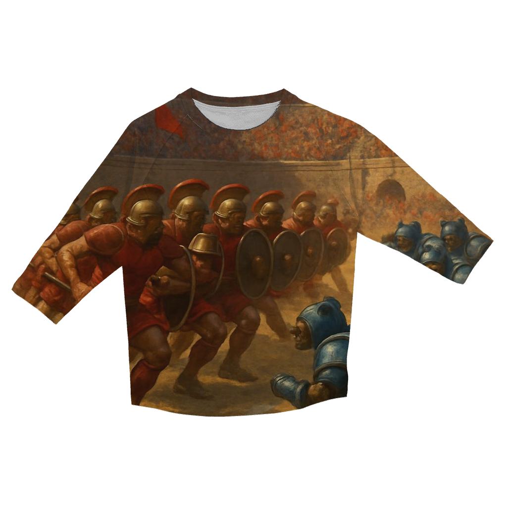 Ancient Colosseum Clash Braves Legion Against Iron Cubs trendy 3/4 sleeve tops
