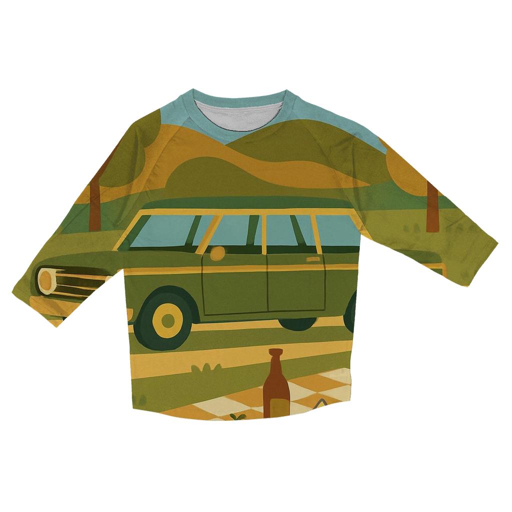Station Wagon Picnic Stop casual three quarter sleeve shirts