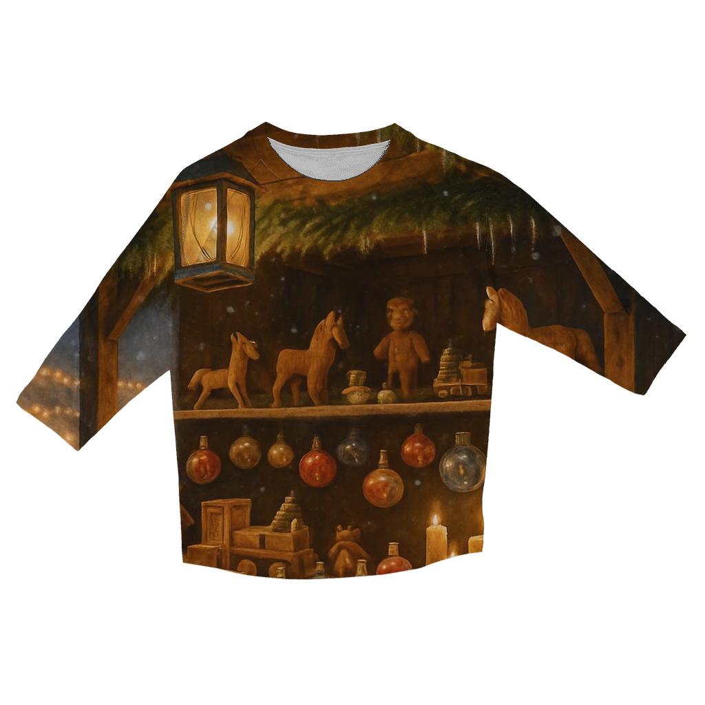 Old World Christmas Market Stall custom 3/4 sleeve shirts