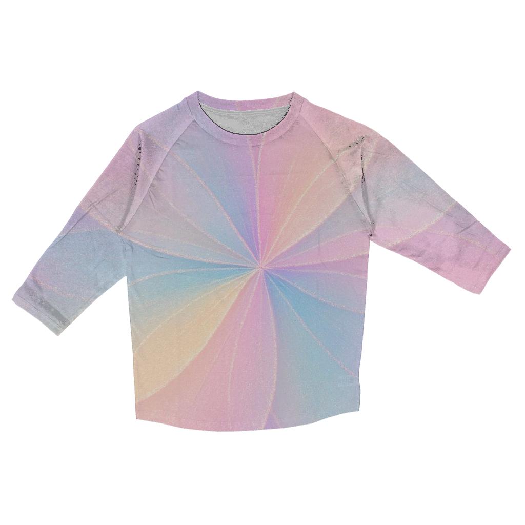 Pastel Hologram Bloom printed three quarter sleeve shirts