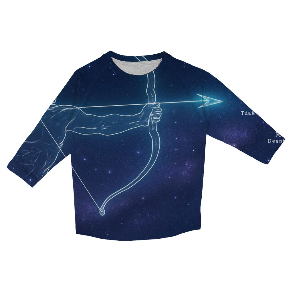 Sagittarius Celestial Archer Trajectory Map custom 3/4 sleeve shirts