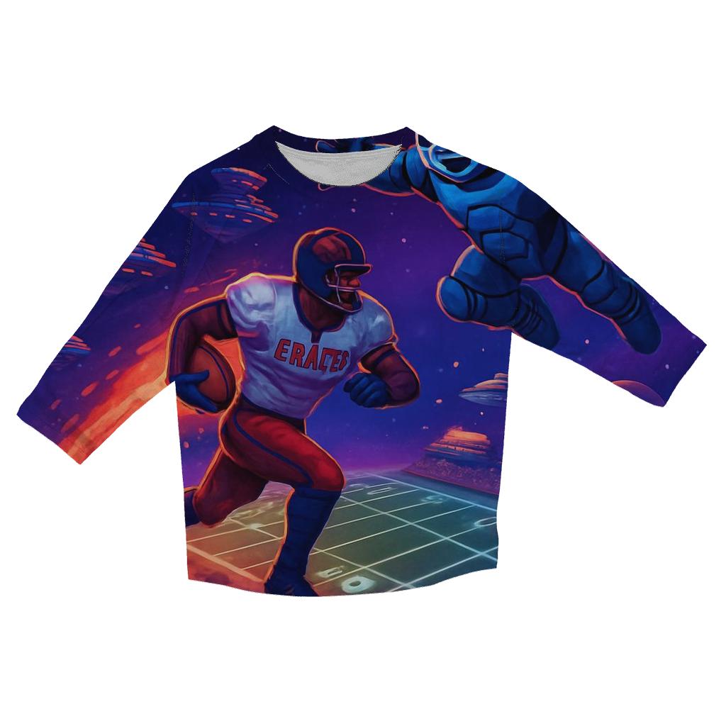 Galaxy Yard Line Braves Comet Dash And Cub Gravity Tackle casual three quarter sleeve shirts