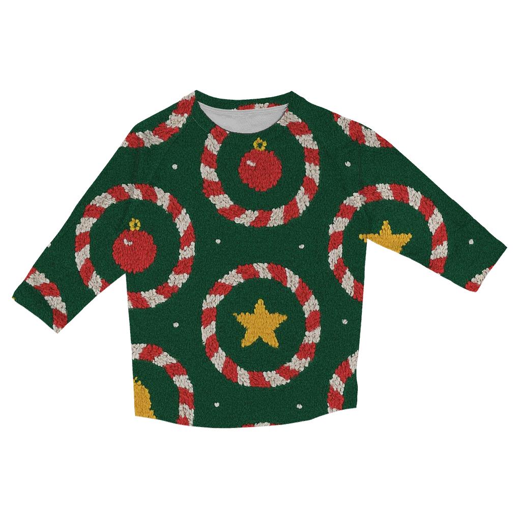 Candy Cane Carousel Rings Design designer 3/4 sleeve blouses