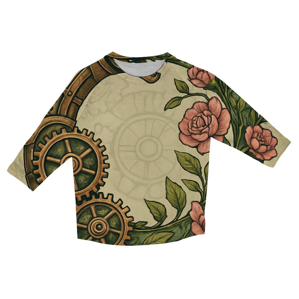 Mechanical Garden Ouroboros printed three quarter sleeve shirts