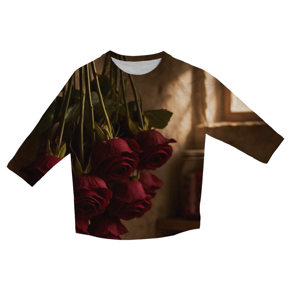 Heirloom Roses Drying In A Stone Farmhouse trendy 3/4 sleeve tops