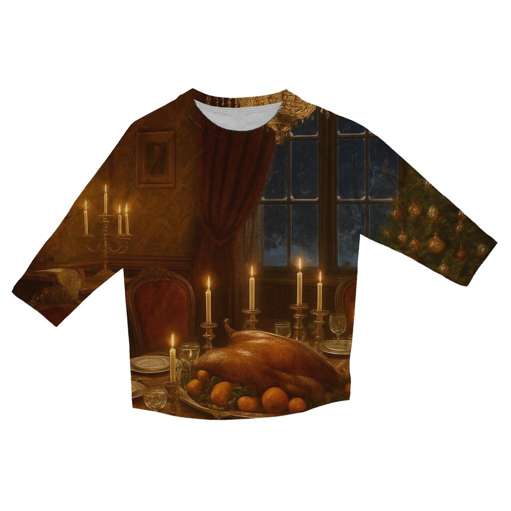 Victorian Parlor Christmas Supper trendy 3/4 sleeve tops