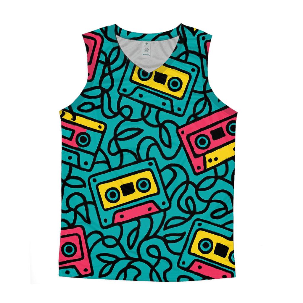 Cassette Jungle Pattern trendy fitted tank tops