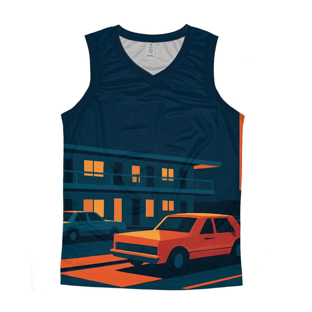 Retro Highway Motel Night cotton sleeveless tops
