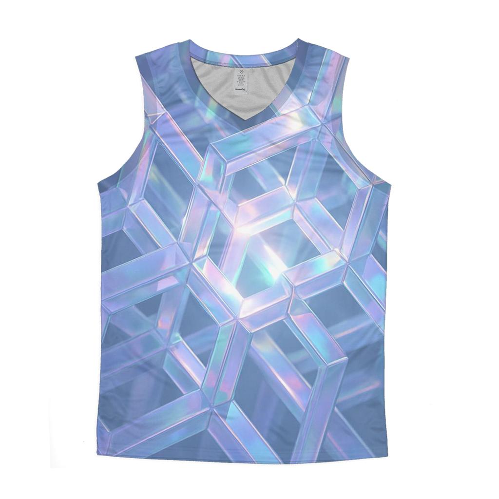 Iridescent Crystal Lattice personalized athletic tanks
