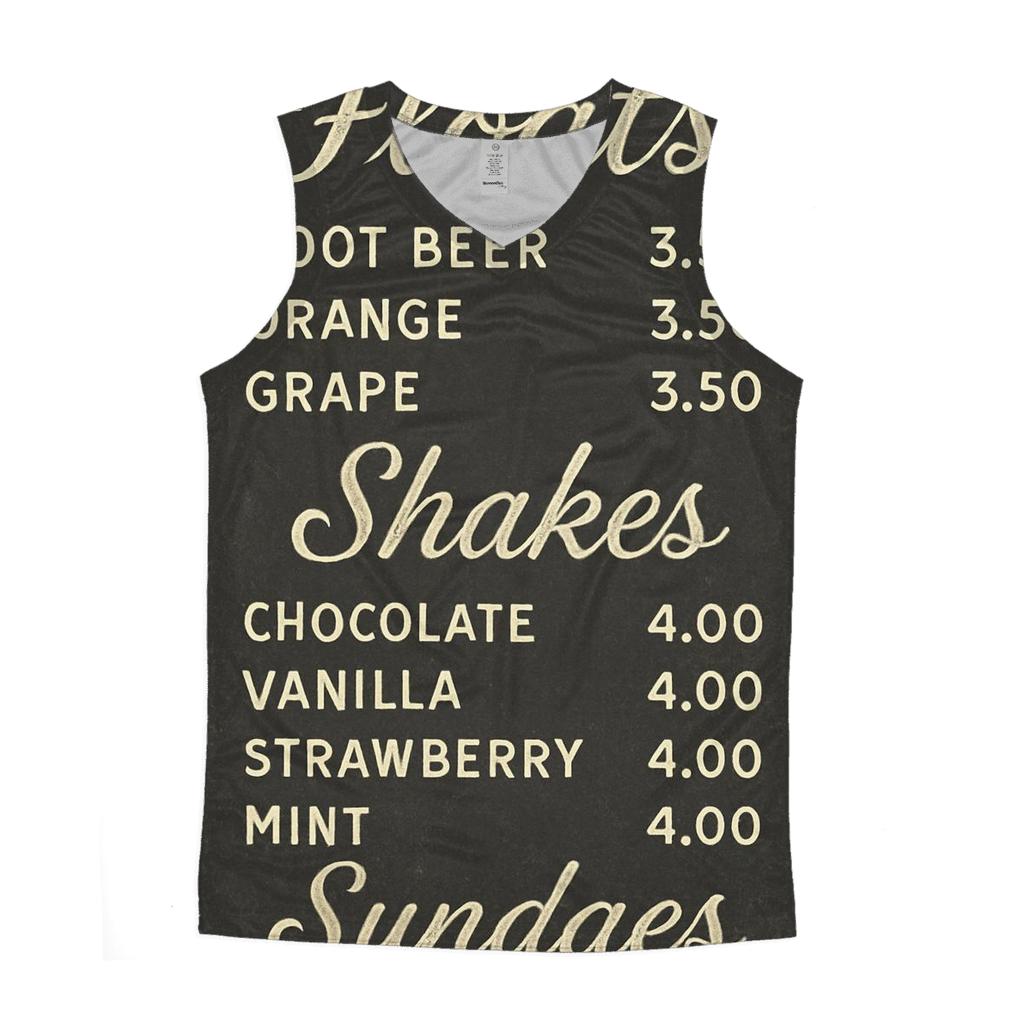 Vintage Soda Fountain Menu Board cotton sleeveless tops