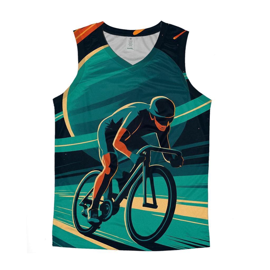 Galactic Cycling Time Trial trendy fitted tank tops