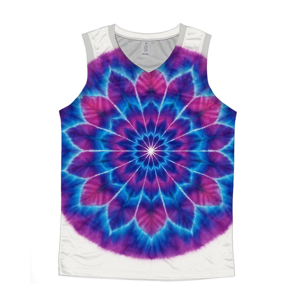 Magenta Cyan Mandala Radiance trendy fitted tank tops