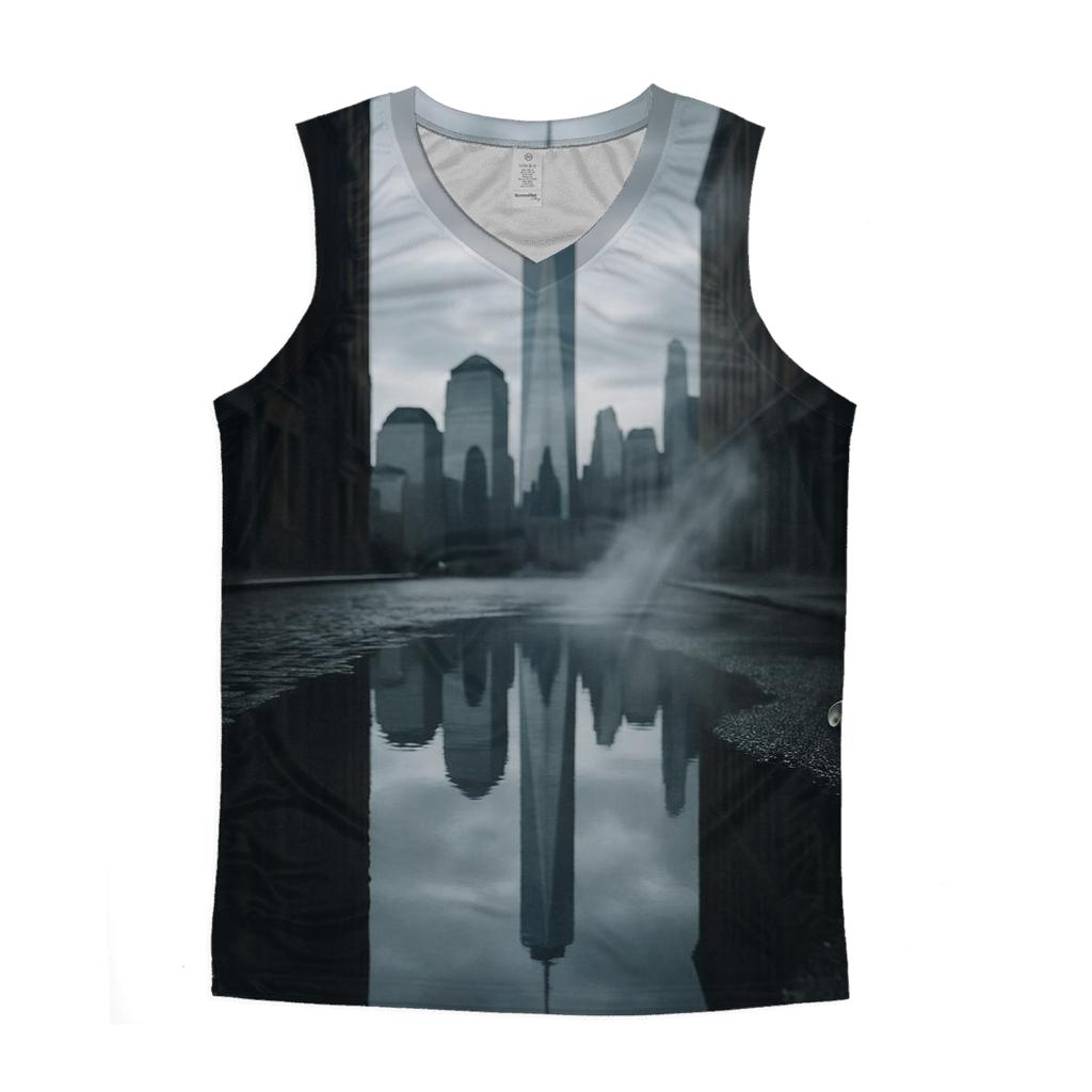 Financial District Reflections In Puddle stylish racerback tanks