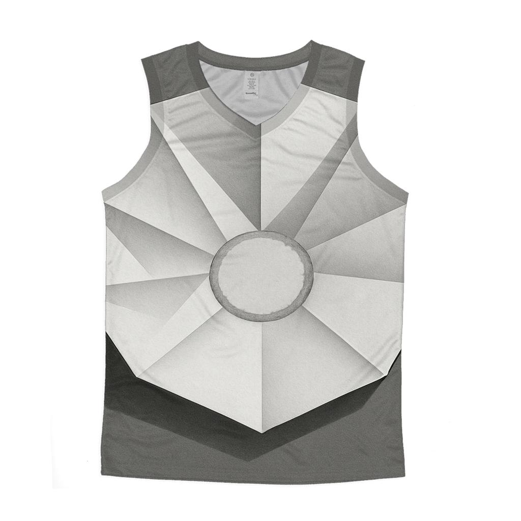 Filter Fold Geometry cotton sleeveless tops