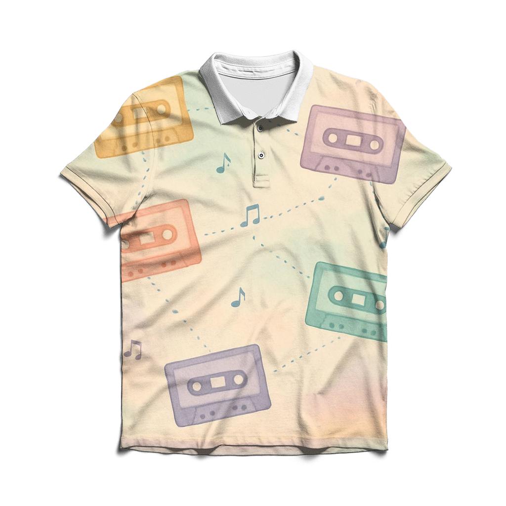 Pastel Cassette Constellations stylish collar polo tees