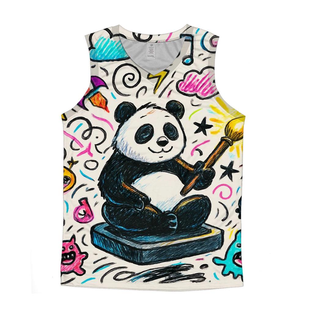 Scribble Summoner Panda trendy fitted tank tops