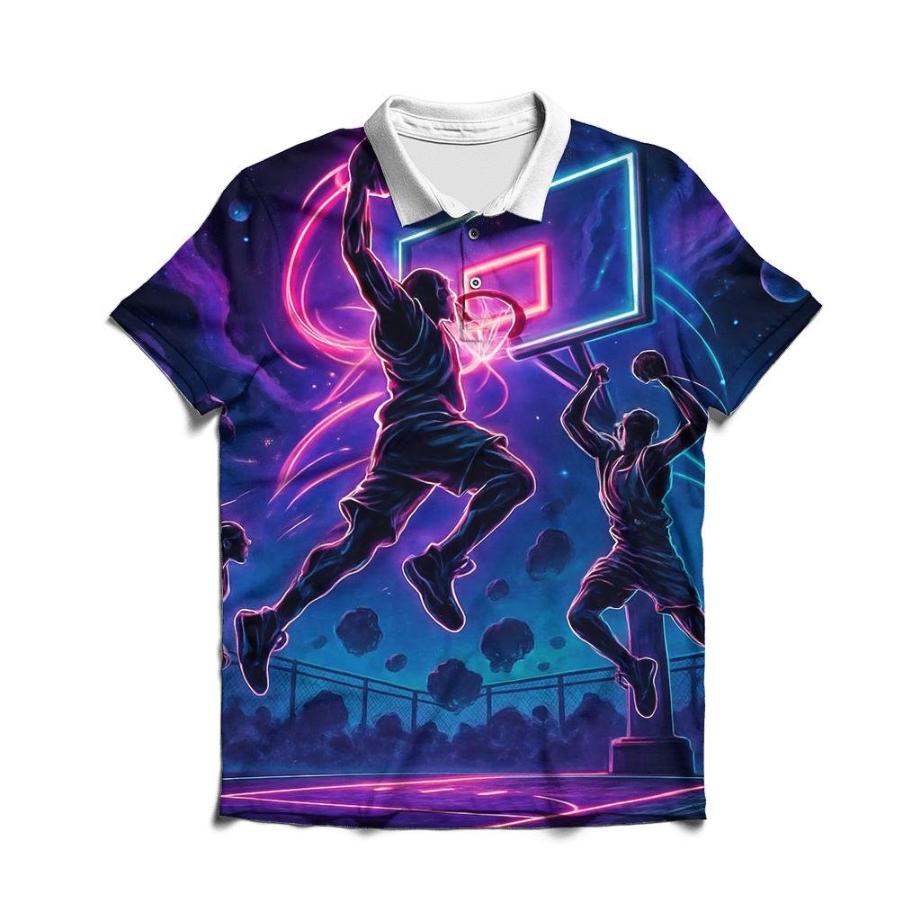 Cosmic Street Basketball Rush premium cotton polo shirts