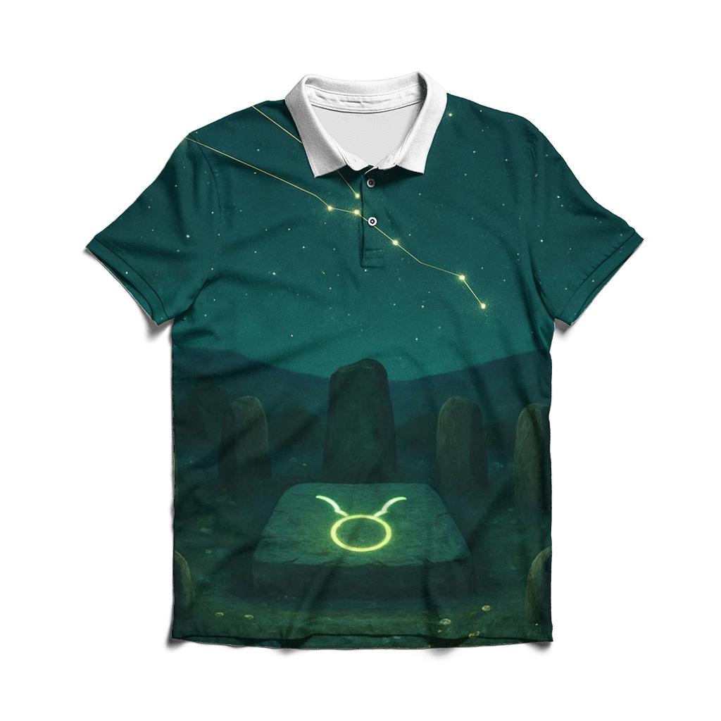 Taurus Earth Temple Under The Stars premium cotton polo shirts