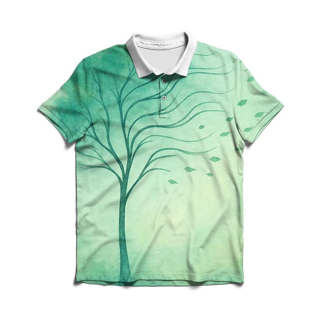 Whispering Tree Of Breaths premium cotton polo shirts