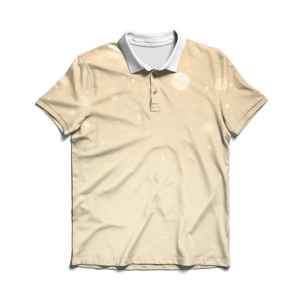Champagne Stardust Veil embroidered polo tops