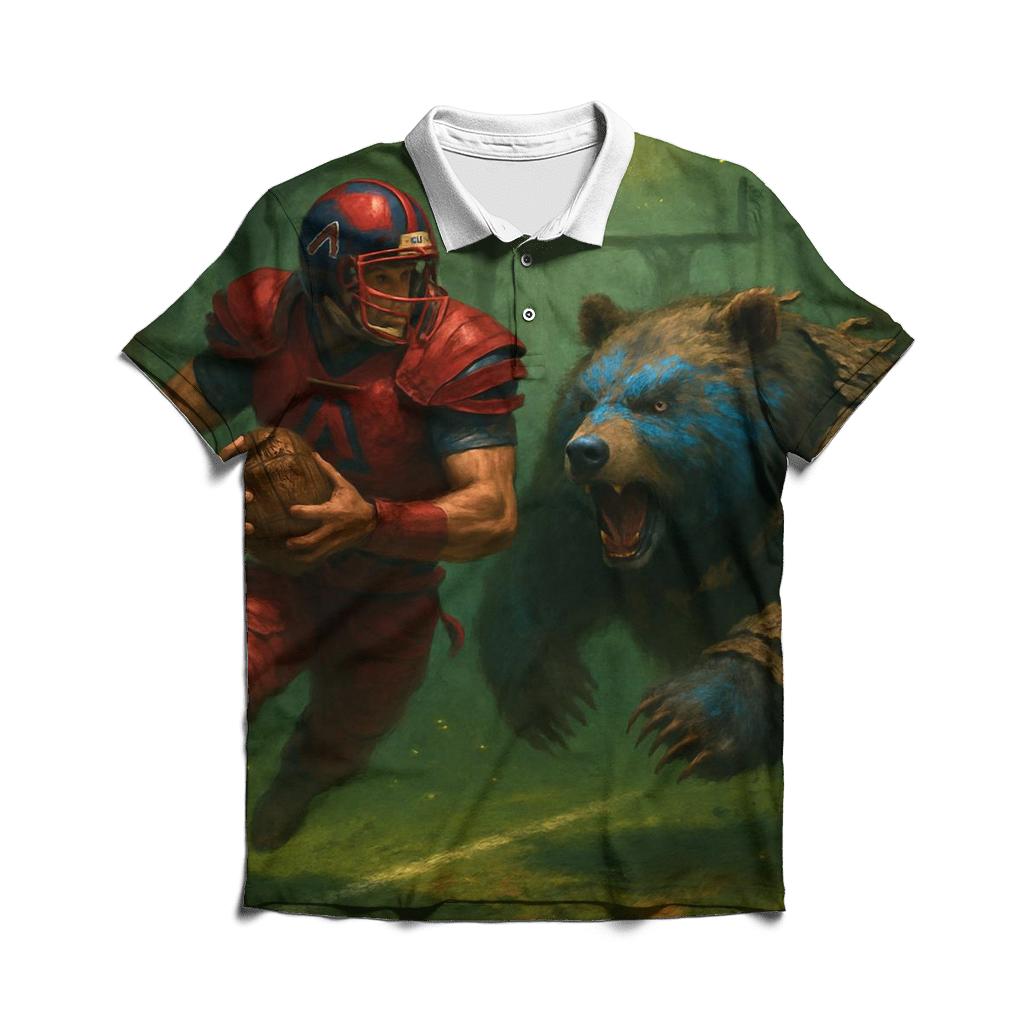 Forest Gridiron Of The Brave Runner And Cub Linebacker personalized polo shirts