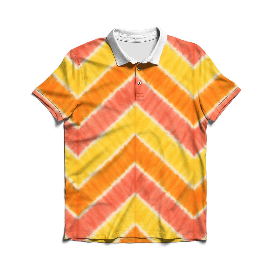 Citrus Sunrise Accordion Chevron designer slim fit polos