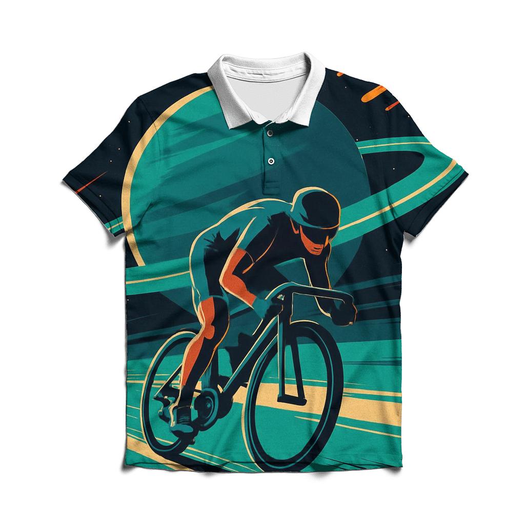 Galactic Cycling Time Trial designer slim fit polos