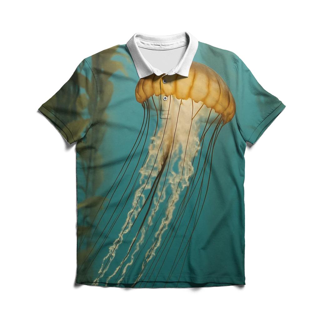 Kelp Forest Drift Pacific Sea Nettle casual sports polo shirts