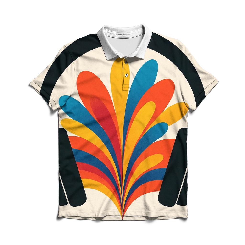 Chromatic Headphone Bloom embroidered polo tops