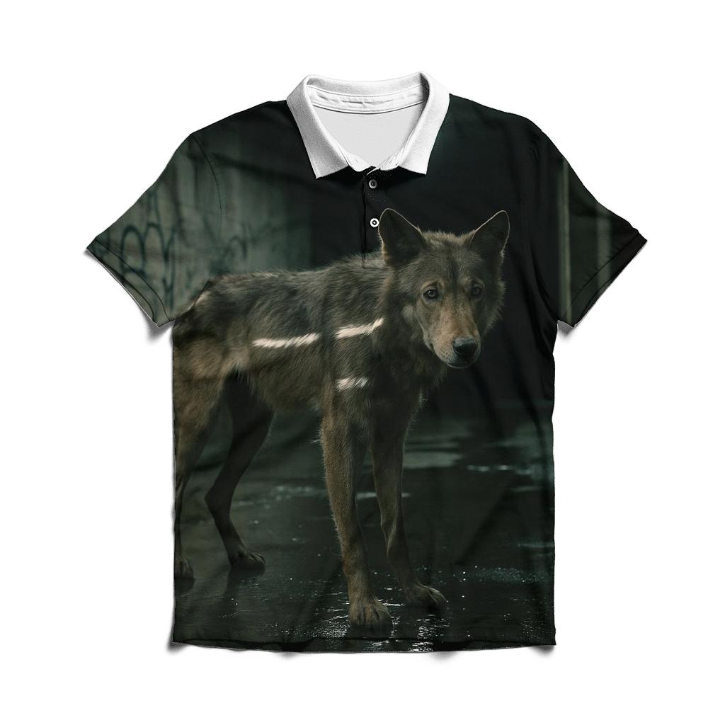 Subway Tunnel Stray Wolf Encounter custom polo shirts