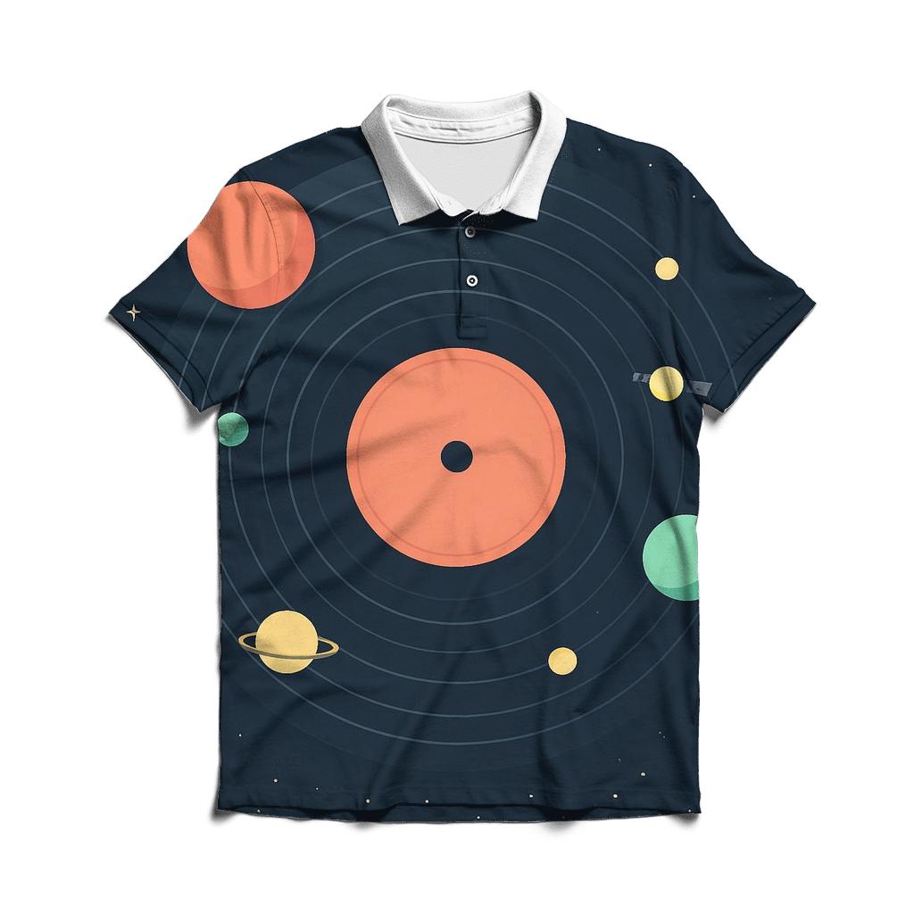 Cosmic Vinyl Orbit branded logo polo shirts