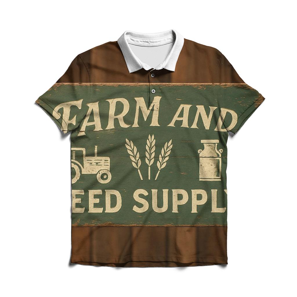 Rustic Farm Supply Store Signboard embroidered polo tops