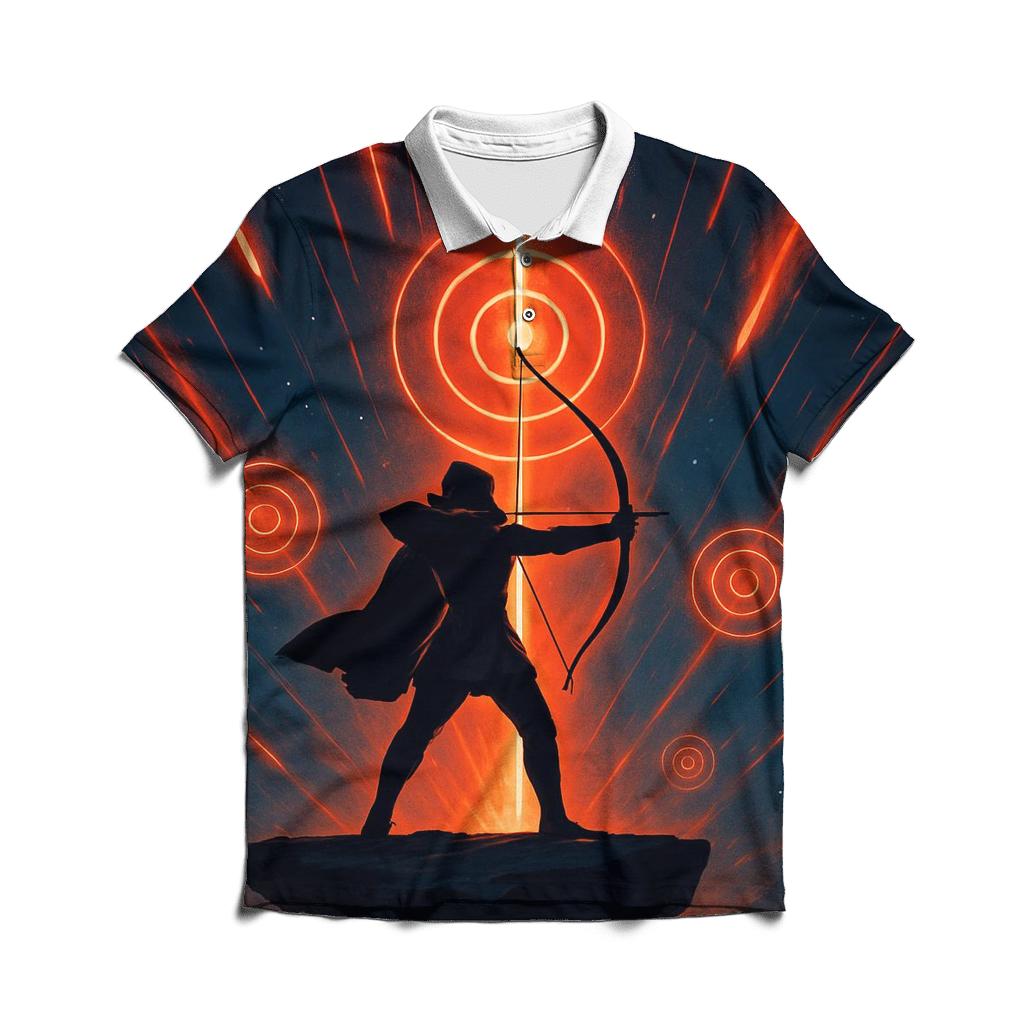 Meteor Shower Archery Range personalized polo shirts