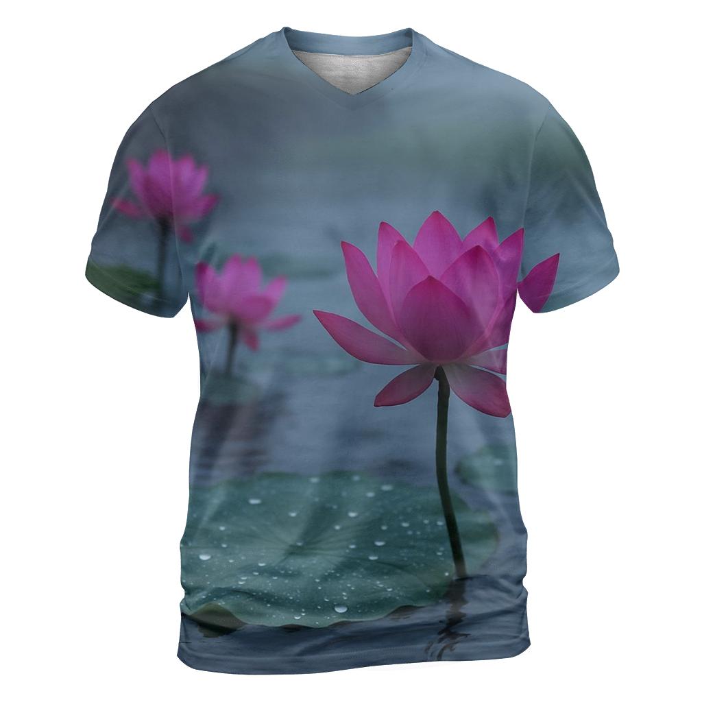 Monsoon Lotus Pond At Dawn artistic all-over print tops