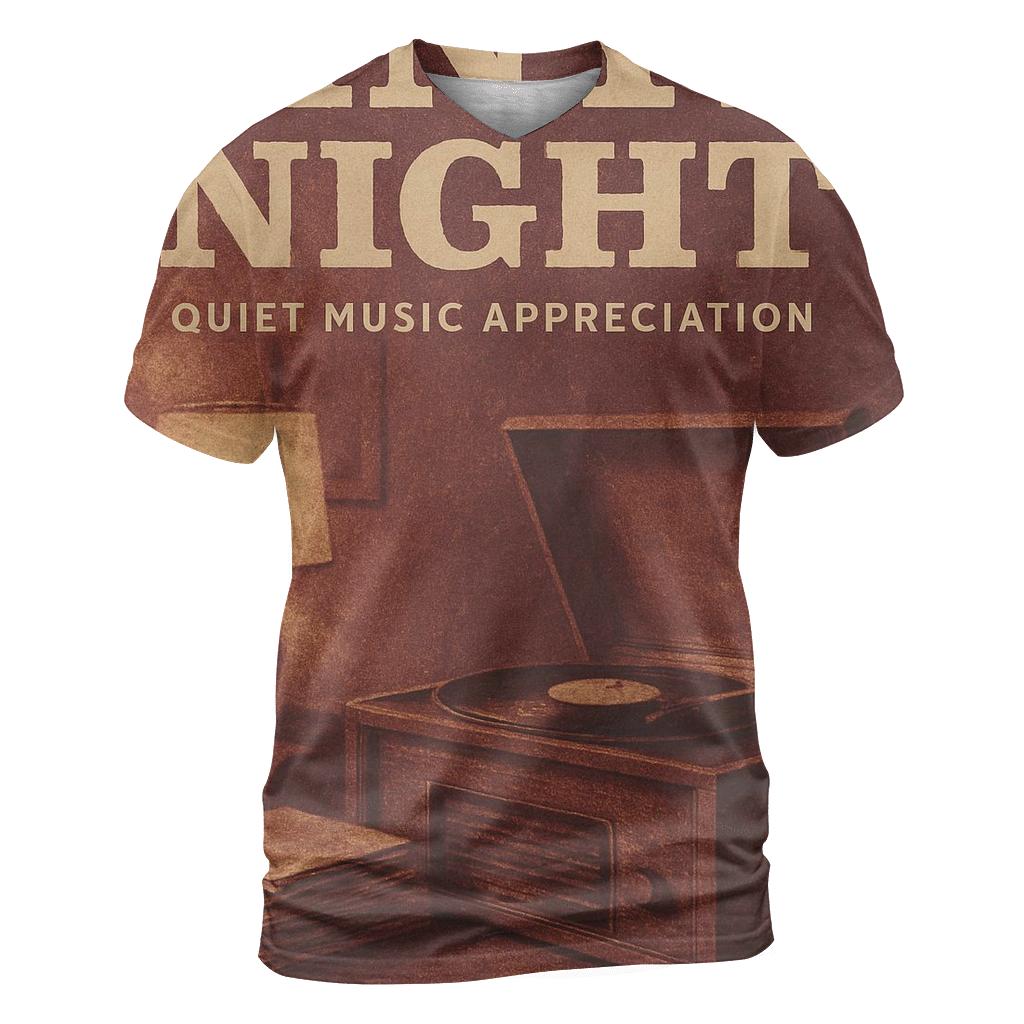 Vintage Vinyl Listening Room Poster vibrant all-over design tees