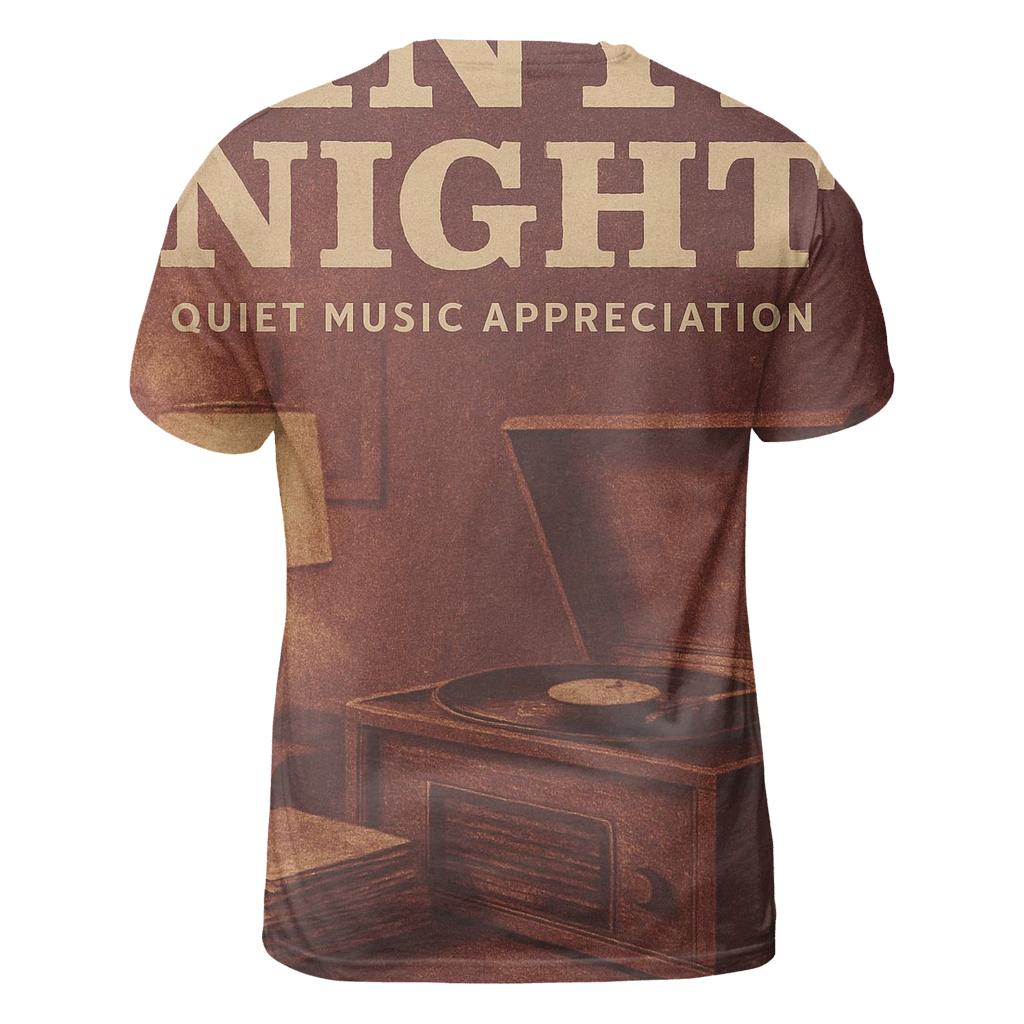 Vintage Vinyl Listening Room Poster vibrant all-over design tees