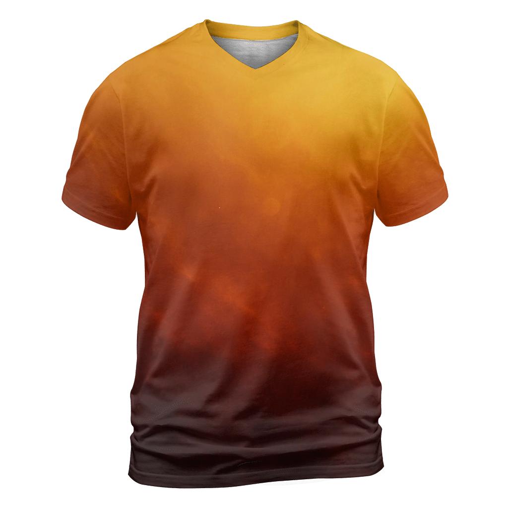 Solar Ember Drift artistic all-over print tops