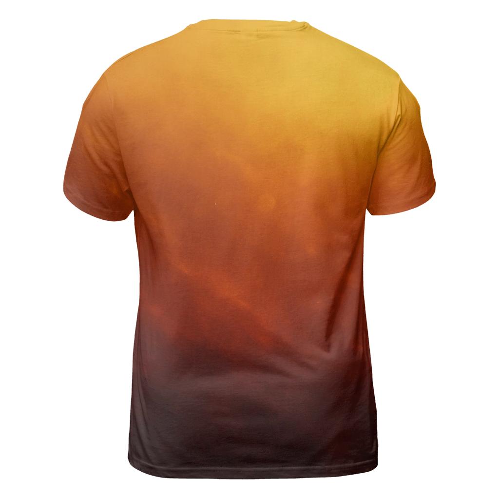 Solar Ember Drift artistic all-over print tops