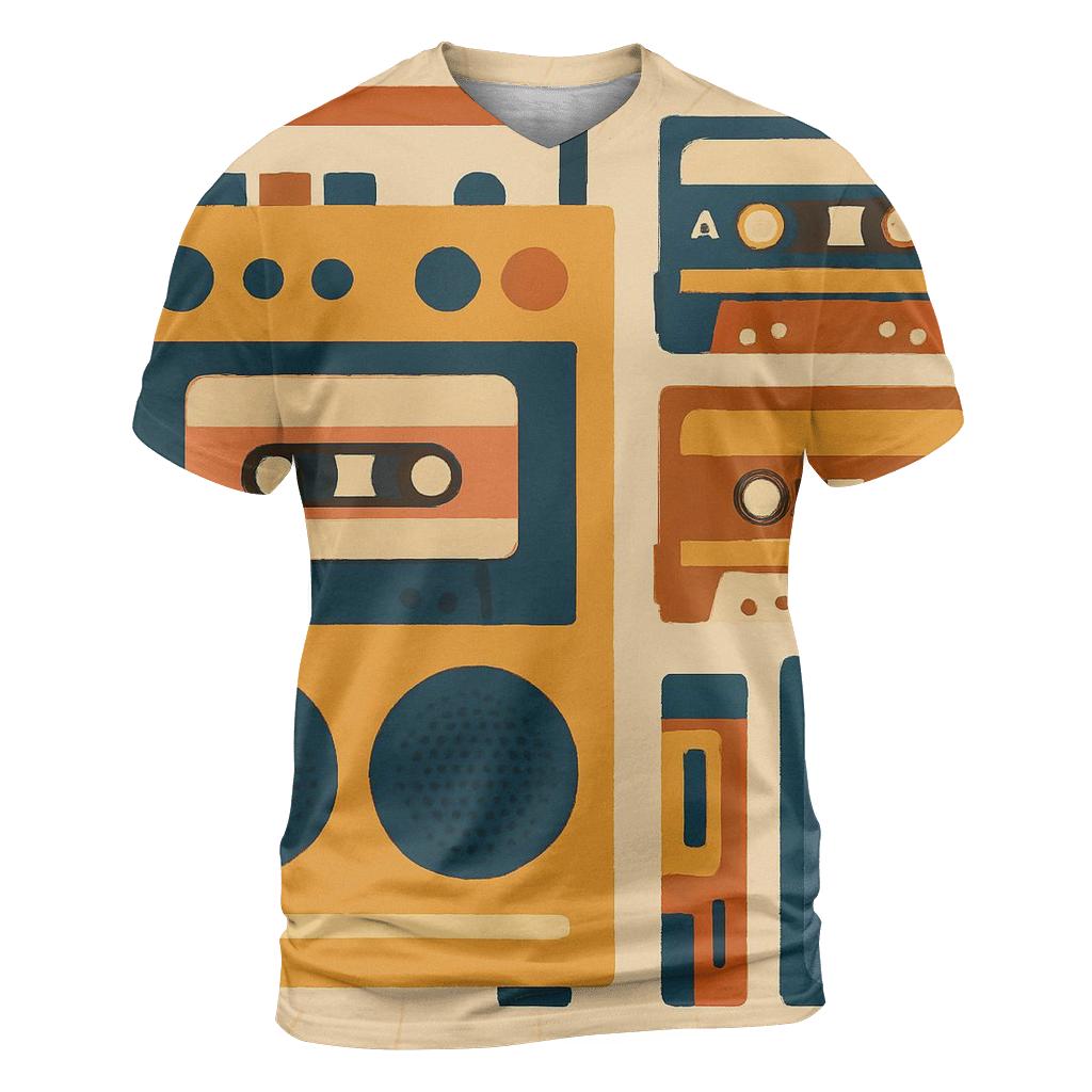 Groovy Stereo Mixtape Vibes unique graphic print tees