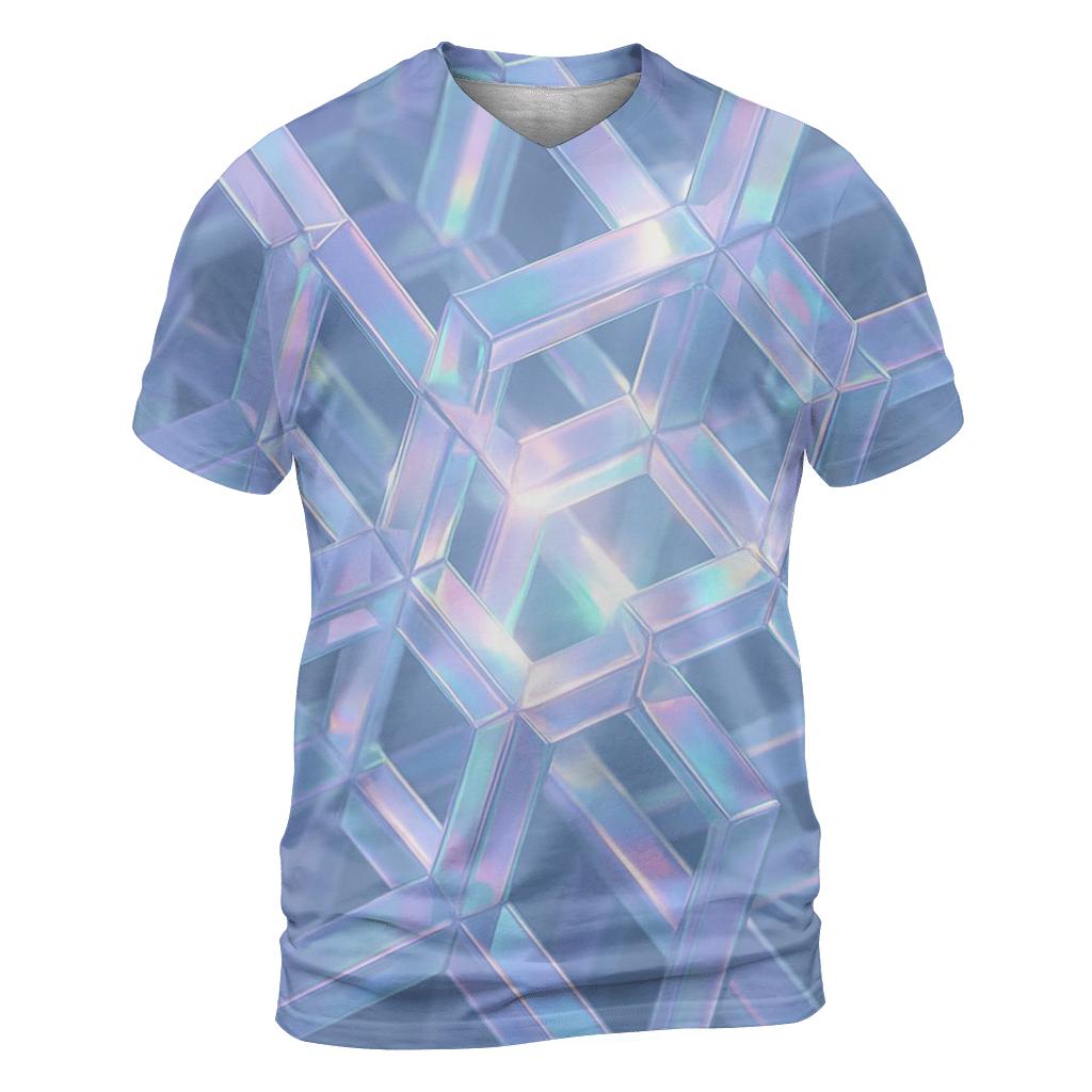 Iridescent Crystal Lattice trendy printed shirt styles