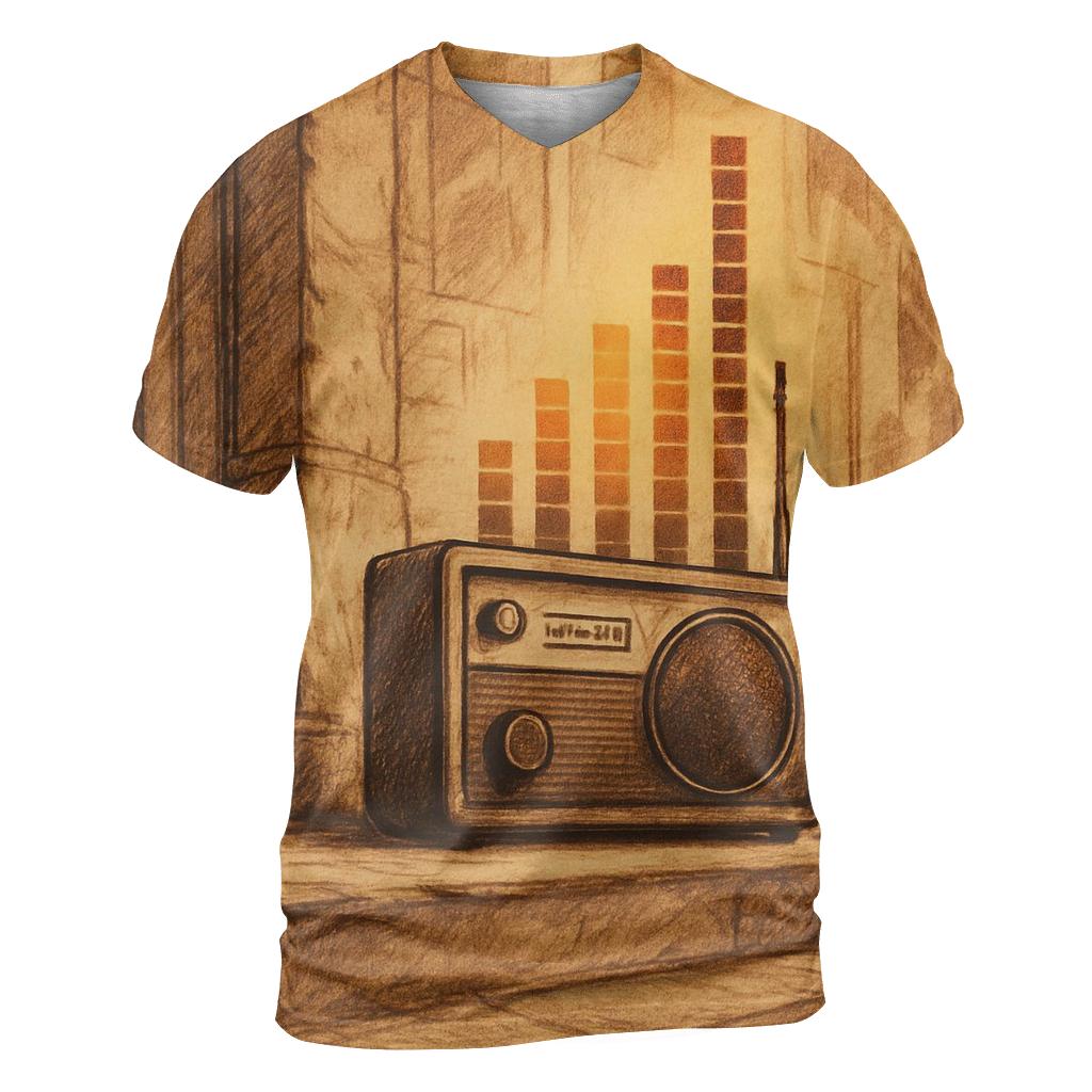 Sepia Street Radio Corner creative print fashion shirts