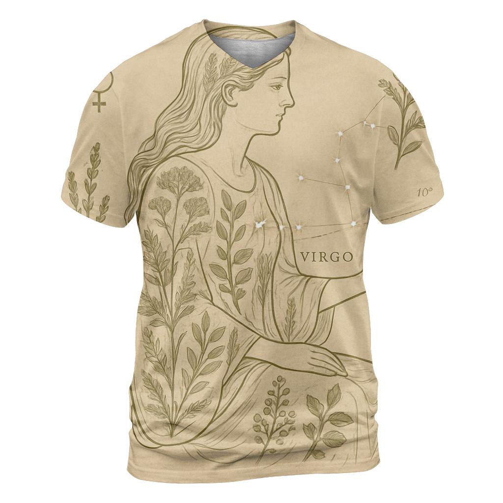 Virgo Celestial Herbarium Chart unique graphic print tees