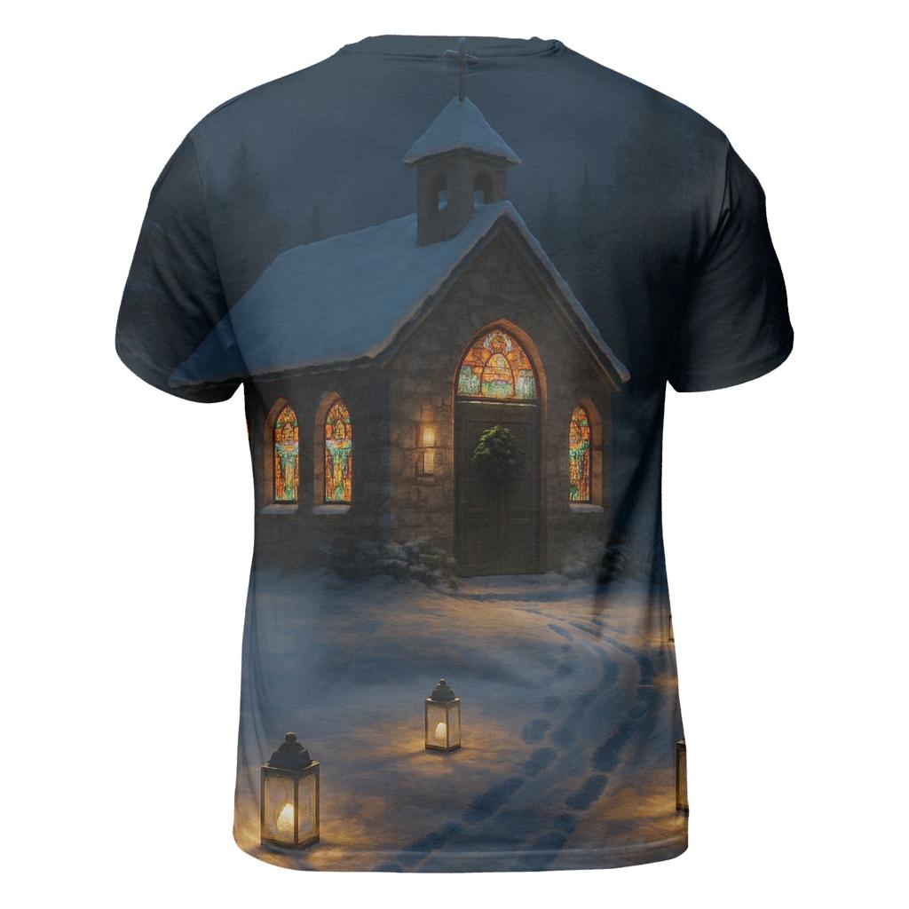 Midnight Mass Snowy Chapel statement graphic shirts