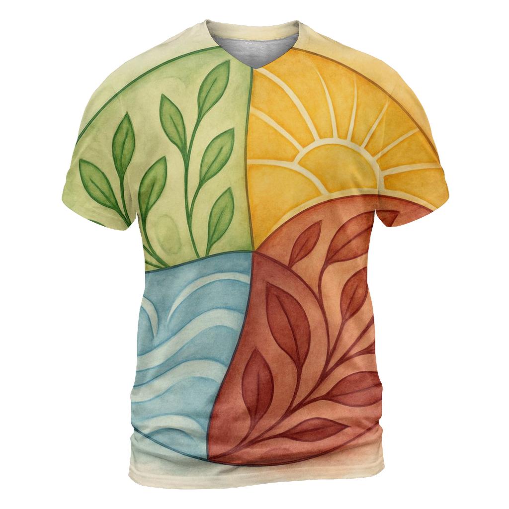 Gentle Mandala Of Seasons creative print fashion shirts