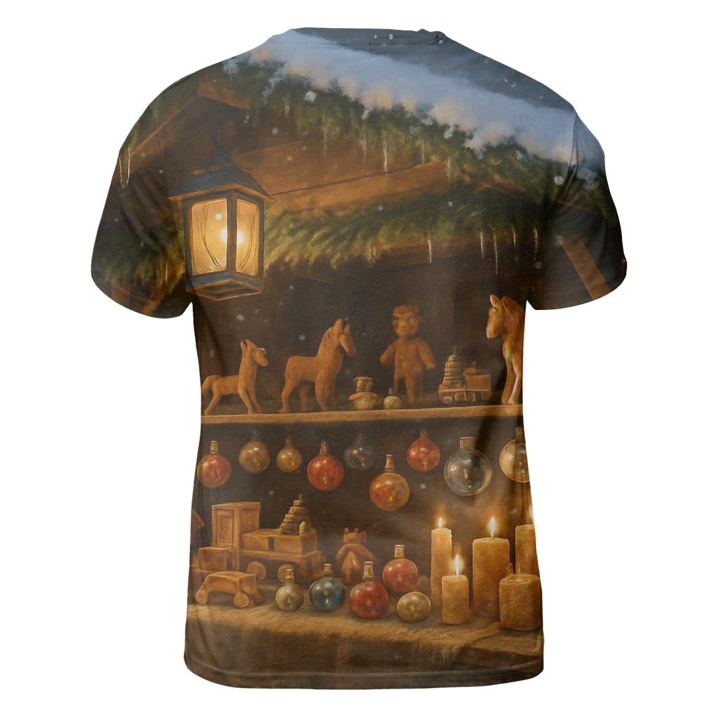 Old World Christmas Market Stall unique graphic print tees