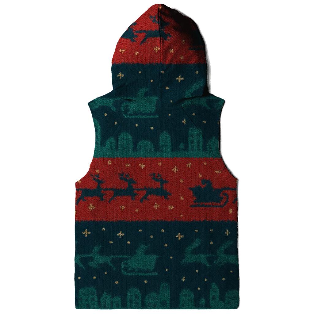 Santa Sleigh Skyline Stripes Design hoodie trends