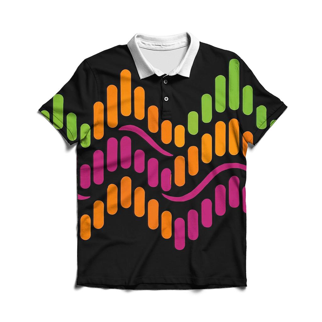 Analog Equalizer Waves stylish collar polo tees