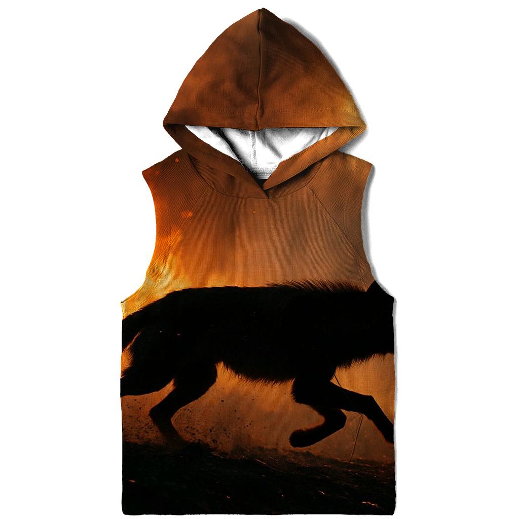 Forest Fire Escape Wolf Silhouette custom hoodies