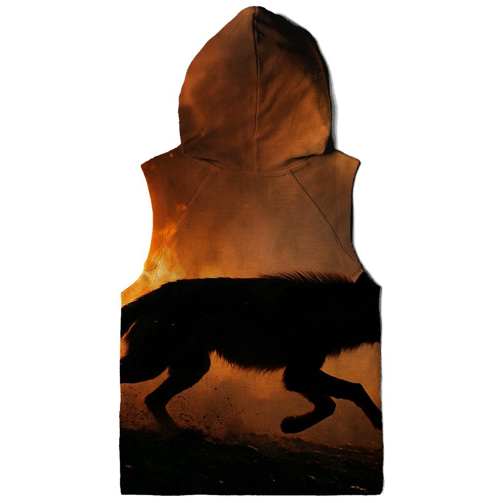 Forest Fire Escape Wolf Silhouette custom hoodies